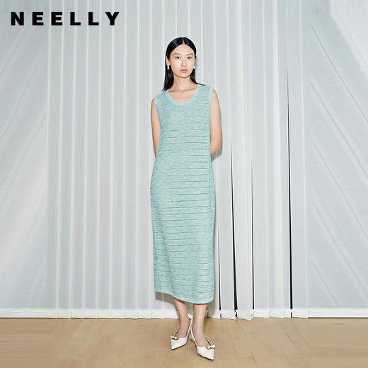 NEELLY纳俪商场同款春季新款显白宽松舒适背心裙女休闲软糯长裙N26034Y04502 商品图0