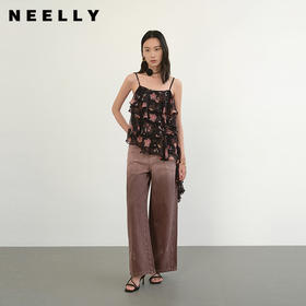 NEELLY纳俪商场同款夏季新款时尚做旧感直筒牛仔裤女百搭简约长裤N26044H04553