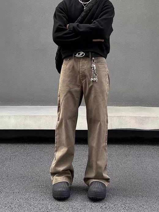 F030194美式复古水洗重磅高街直筒廓形牛仔裤 商品图1