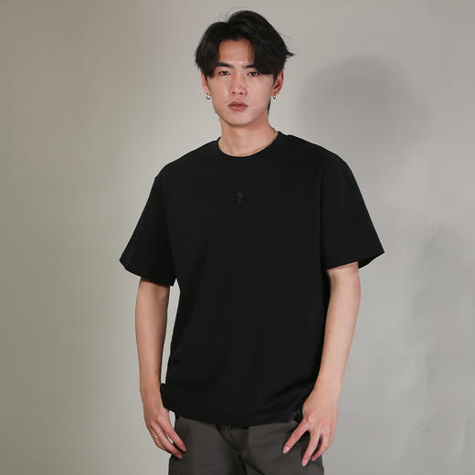 DRONKOO 2026 圆领前中问号刺绣短袖T恤 商品图1