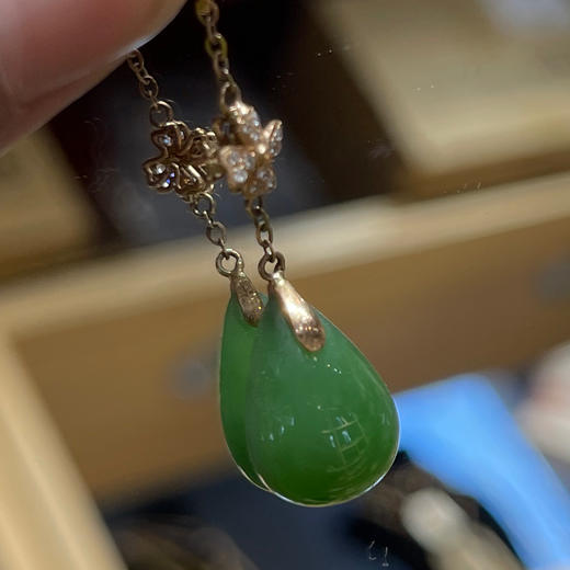 3805元/对和田碧玉耳坠 商品图2