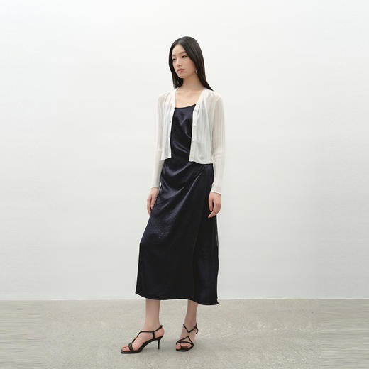 NEELLY纳俪商场同款夏季新款简约坑条针织开衫女休闲百搭随性上衣N26044A04535 商品图2