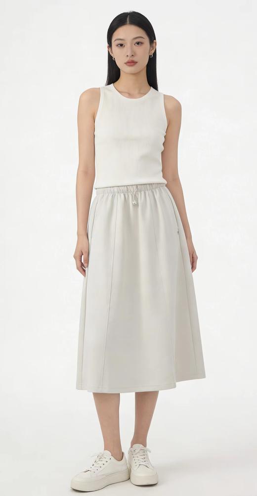 F030142日常休闲中长款A字廓形松紧腰半身裙 商品图8