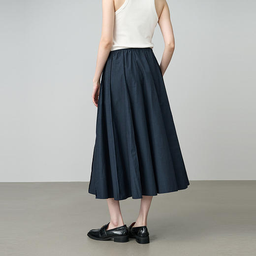 NEELLY纳俪商场同款夏季新款百搭垂感高腰A字裙女随性松弛长裙N26044E04422 商品图1