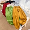 F030146春季新款卡通刺绣宽松休闲两穿弯刀裤 商品缩略图1