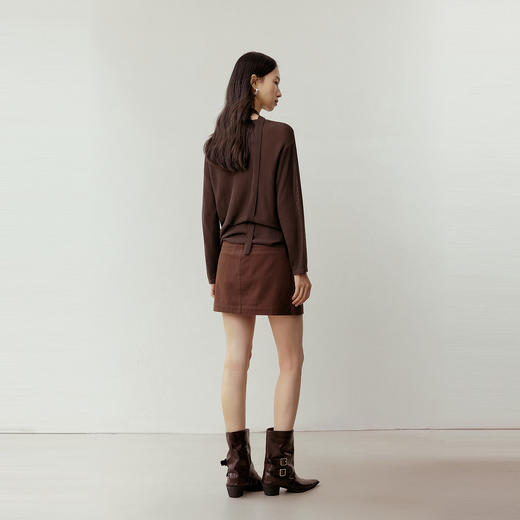 NEELLY纳俪商场同款春季新款复古工装风A字裙女挺括显瘦高腰短裙N26031E01117 商品图2