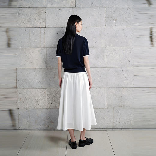 NEELLY纳俪商场同款春新款经典百搭高腰A字裙女休闲舒适半身长裙N26024E04514 商品图1