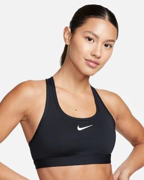 Nike 耐克Swoosh 女子中强度支撑速干衬垫运动内衣DX6822-010
