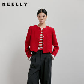NEELLY纳俪商场同款春季新款时尚休闲百搭短外套女显白精致上衣N26011C01013