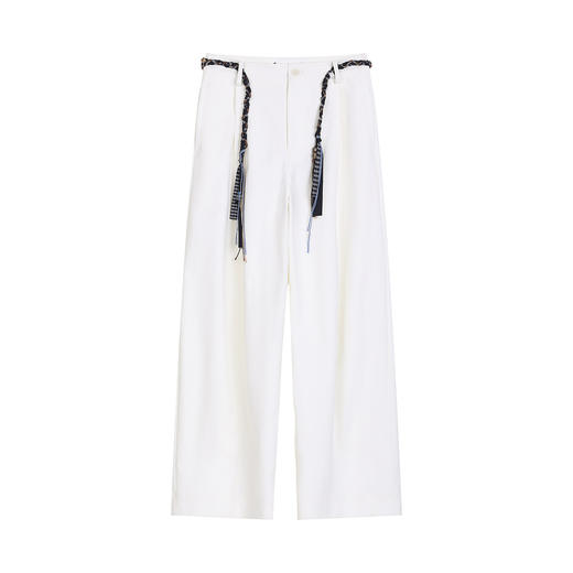 NEELLY纳俪商场同款春新款复古休闲宽松阔腿裤女百搭显瘦直筒长裤N26023H01093 商品图3