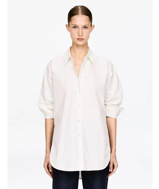 F030151肩部打褶藏肉显瘦宽大版单口袋中性风衬衫 商品图7