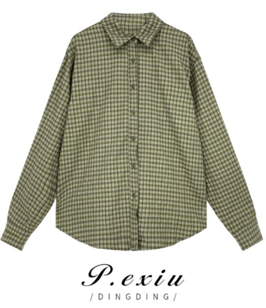 04-6潘依绣丁丁宠粉秋冬设计款格子撞色Polo领衬衫 K865 商品图0