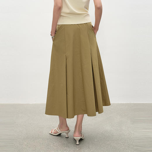 NEELLY纳俪商场同款夏季新款白色高腰气质半身裙女大裙摆A字长裙N26044E04526 商品图1