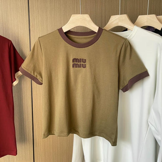 Miu两款撞色圆领短袖T恤0224 商品图4