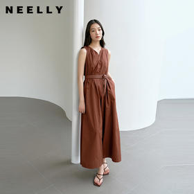 NEELLY纳俪商场同款夏新款职场气质通勤连体裤女大地色系轻熟长裤N26044Q04426