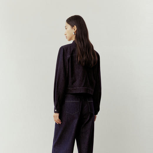 NEELLY纳俪商场同款春季新款复古气质短款牛仔外套女垂感舒适上衣N26023C01084 商品图1