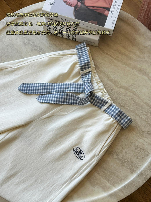 the Bar*章若楠同款格纹拼接阔腿裤 商品图7