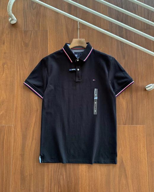 F030196春夏男装珠地棉纯色短袖T恤镶边翻领合身POLO衫 商品图5