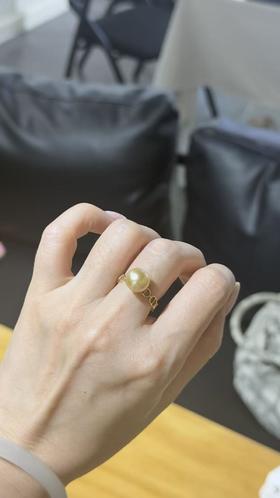 4号⁶14k金【金珠戒指】9-10mm中金正圆微微瑕，出证书，24小时鉴赏期【香港】SS06-QTT-XGZZ