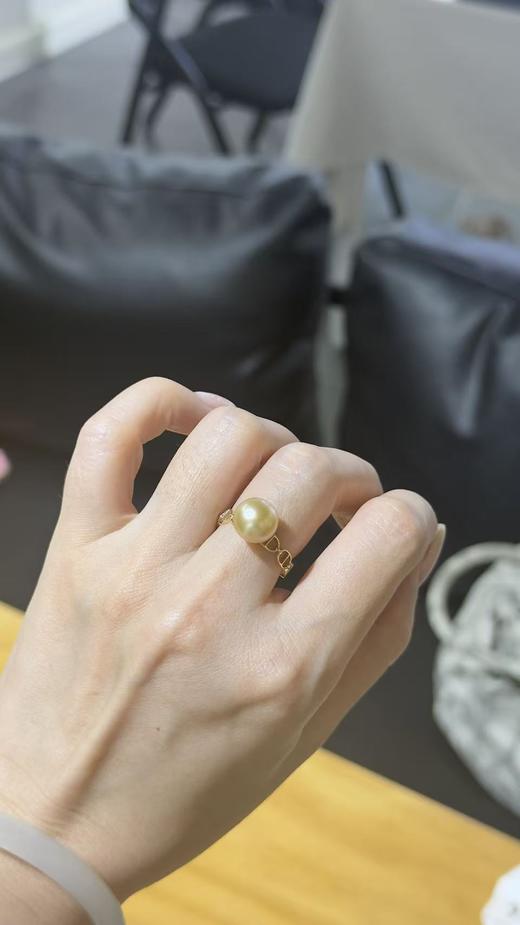 4号⁶14k金【金珠戒指】9-10mm中金正圆微微瑕，出证书，24小时鉴赏期【香港】SS06-QTT-XGZZ 商品图0