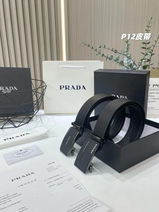 F030130男士双扣腰带自动扣纯牛皮腰带荔枝纹皮带 商品图1