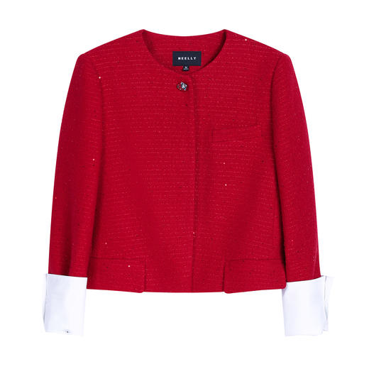 NEELLY纳俪商场同款春季新款时尚休闲百搭短外套女显白精致上衣N26011C01013 商品图3