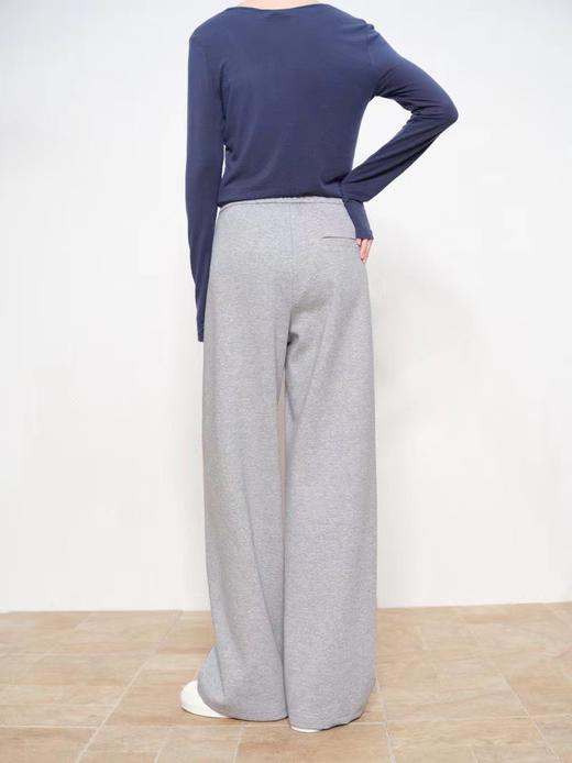 F030150春款新款显瘦一粒扣后松紧腰垂坠感窄版阔腿裤 商品图3