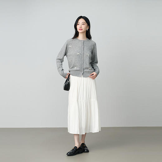 NEELLY纳俪秋冬新款商场同款甜美垂感蛋糕半身裙女收腰减龄长裙N26054E04507 商品图2