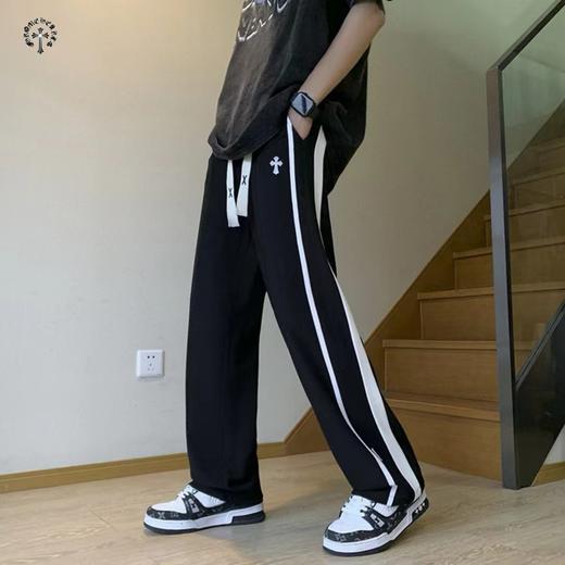 F030185新款两色串标相拼立体裁剪宽松休闲运动裤 商品图6