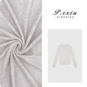 04-6潘依绣丁丁宠粉天丝温柔风圆领百搭简约长袖T恤 HHD0232