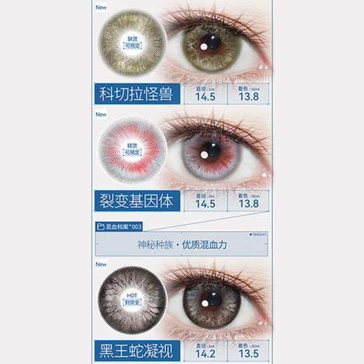 【活动】HUOHUOCON日抛① 新品 戛纳夜战神/古拉美名伶/清莱白神庙/变异伊芙琳/圣光丁达尔 圣灵玻璃海/旧金山悬日/科切拉怪兽/原始造物主 COS同款 重返未来/沈星回/萧逸 混血虹膜显色美瞳 商品图2