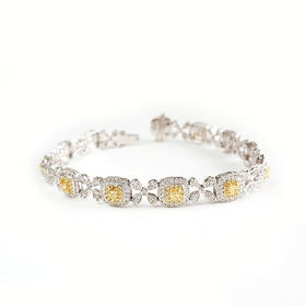 【天然正品】AU750白金豪镶四叶草设计师款2.85克拉群镶钻石手链 链长：16CM（皆取最大值）140226TJ37