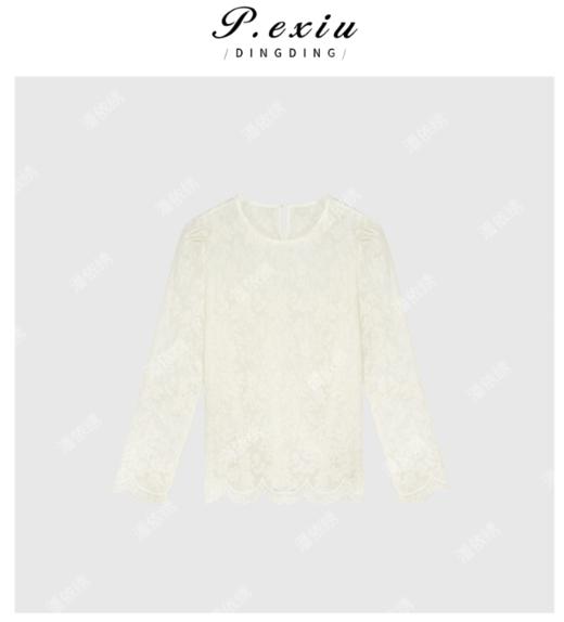 04-6潘依绣丁丁宠粉提花杏色国风度假百搭上衣衬衣Q6894 商品图0