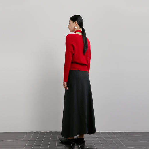 NEELLY纳俪商场同款春季新款优雅气质不规则半身裙女舒适收腰长裙N26011E01016 商品图1