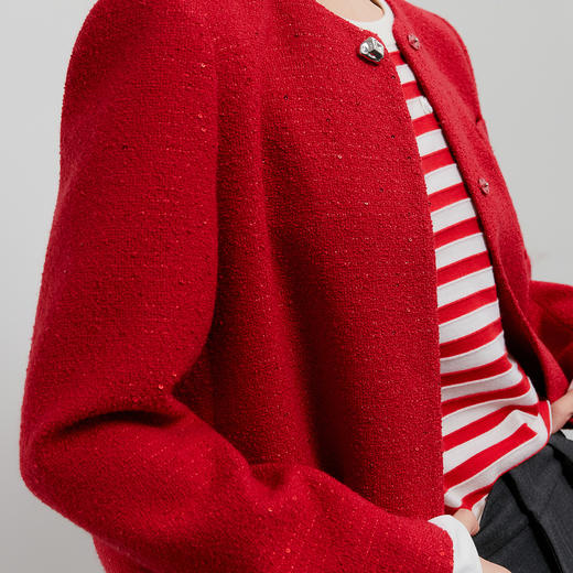 NEELLY纳俪商场同款春季新款时尚休闲百搭短外套女显白精致上衣N26011C01013 商品图2