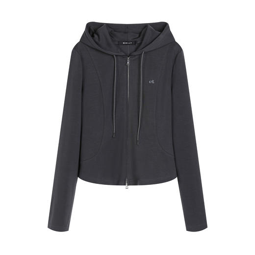 NEELLY纳俪商场同款春季新款休闲运动风连帽开衫女随性休闲短外套N26031C01124 商品图3