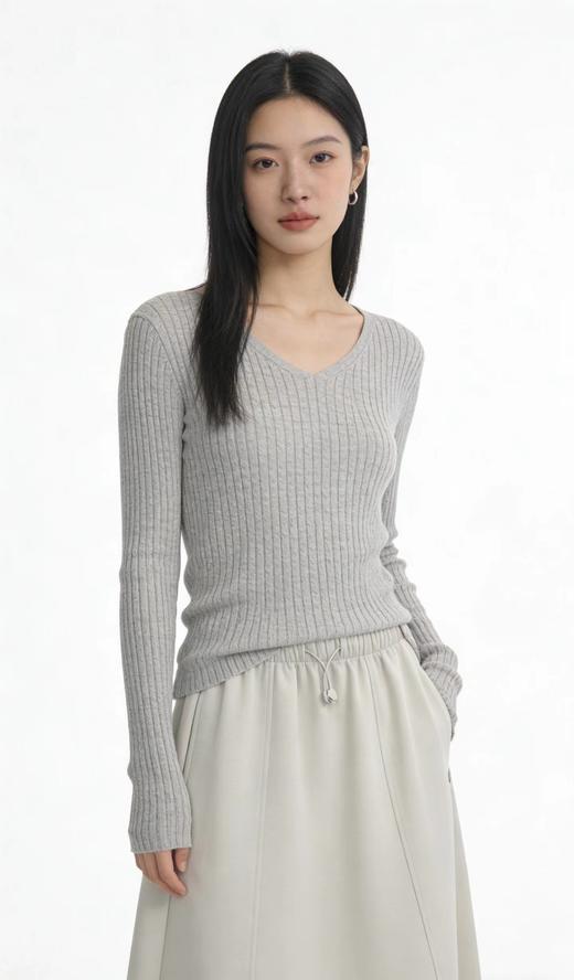 F030142日常休闲中长款A字廓形松紧腰半身裙 商品图5