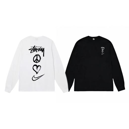 F030164联名款logo印花情侣圆领长袖T恤 商品图0