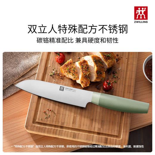 【双立人除菌刀架6件套绿色】德国双立人除菌刀架6件套家用厨房菜刀紫外线不锈钢刀具套装绿色 商品图2