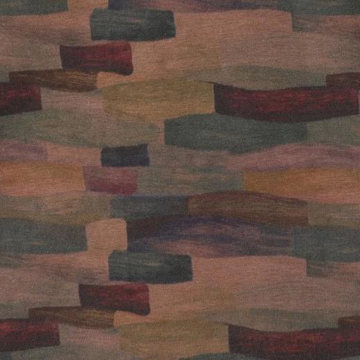 26T100SDSA男装2026新款复古混彩几何满印长袖T恤撞色罗纹领宽松圆领 商品图2