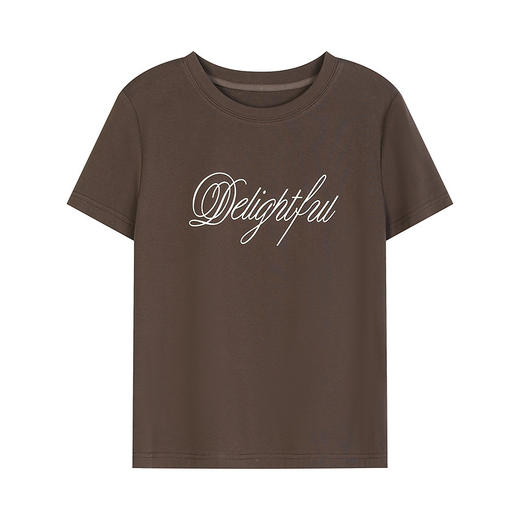 NEELLY纳俪商场同款夏季新款百搭字母印花T恤女简约时尚短款上衣N26044T04539 商品图3