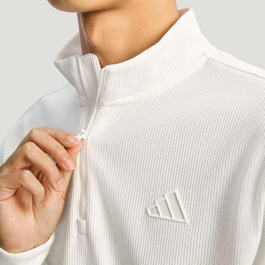 Adidas阿迪达斯TH WAFFLE HZ SWEATSHIRT 华夫格针织半拉链运动休闲宽松卫衣套头衫KR2553 商品图5