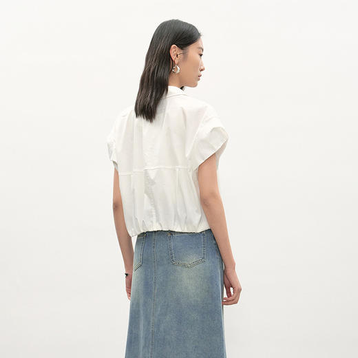NEELLY纳俪商场同款夏季新款时尚简约白衬衫女百搭透气感舒适上衣N26044B04518 商品图1