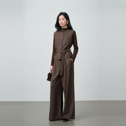 NEELLY纳俪商场同款春新款气质通勤松弛套装女复古休闲马甲三件套N26014Z06602 商品图3