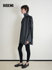 HIDEMI 设计感油蜡皮拼接立领连袖蝙蝠袖垂感上衣 商品缩略图5