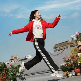 Adidas阿迪达斯WIDE LEG KNIT PANT 金晨同款新年挺阔加厚针织高腰宽松运动阔腿裤KR0418
