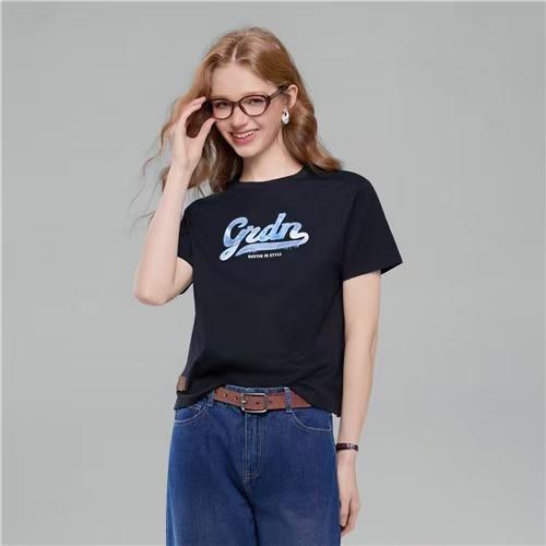 佐丹奴女装26年新款全棉印花时尚短袖T恤衫05396257 商品图0