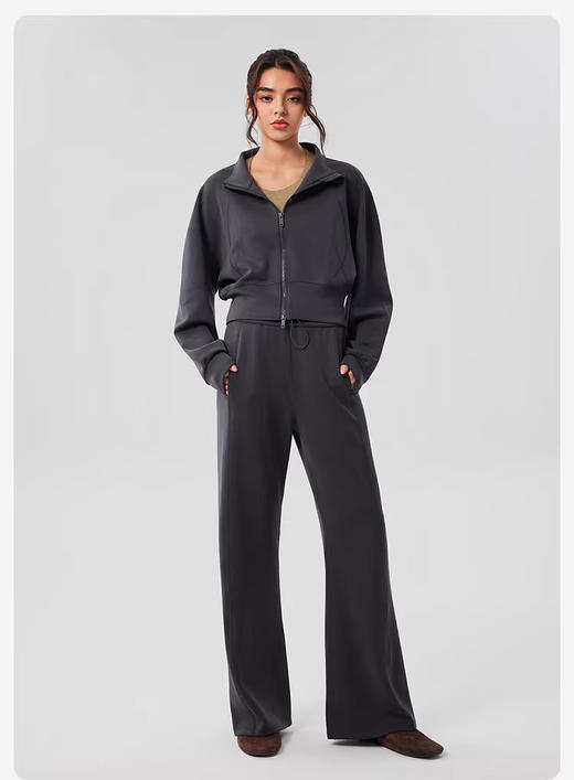 春款 空气感系列  lu*同款抽绳松紧腰宽松显瘦阔腿长裤 商品图6