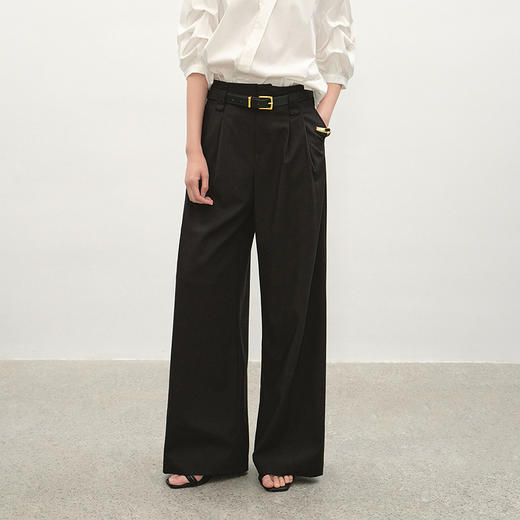 NEELLY纳俪商场同款夏季新款黑色通勤直筒裤女时尚百搭显瘦休闲裤N26044H04419 商品图2