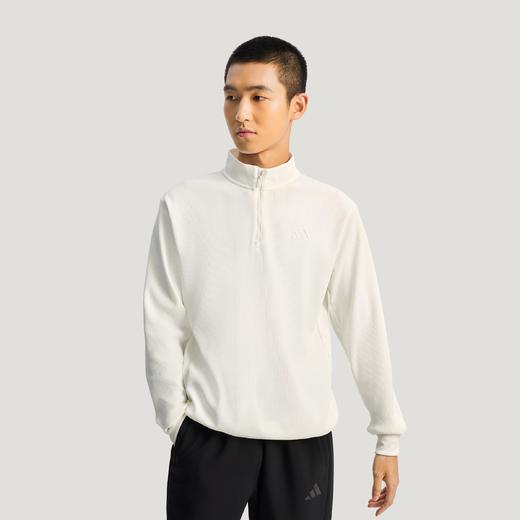 Adidas阿迪达斯TH WAFFLE HZ SWEATSHIRT 华夫格针织半拉链运动休闲宽松卫衣套头衫KR2553 商品图0